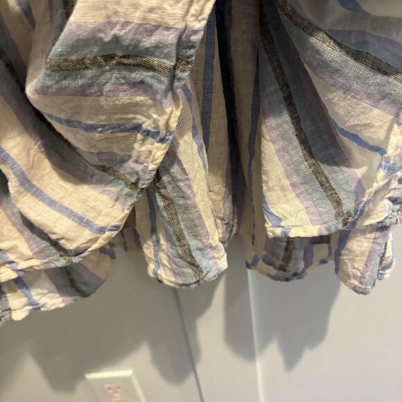 Rails Dress Womens XL Blue Purple Catania Stripe Crystal Smocked Ruffle Boho - Picture 10 of 16